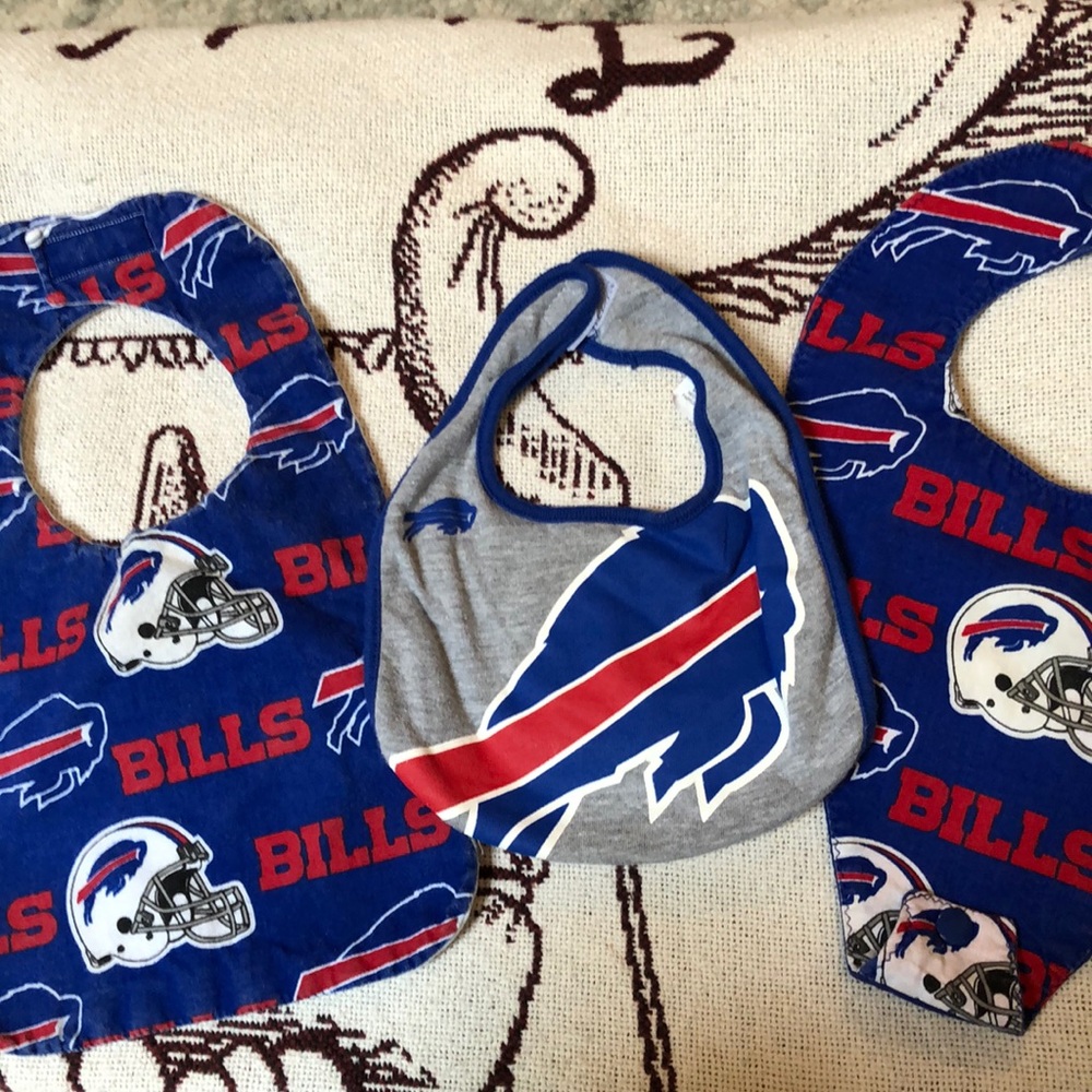 3 Buffalo Bills Baby Bibs